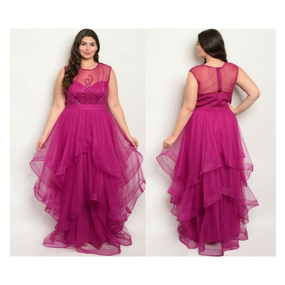 Magenta Gown Plus Size